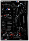 Black BMW Metal Poster | Premium Gloss Finish | A4 Portrait