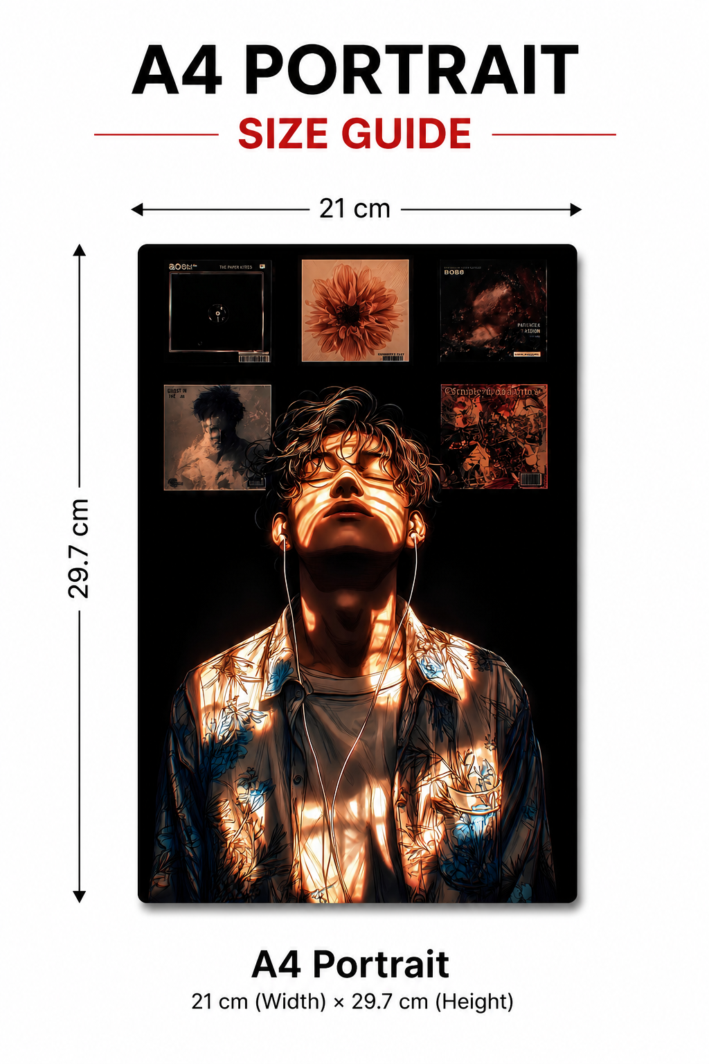 Aesthetic Music Metal Poster | Premium Gloss Finish | A4 Portrait