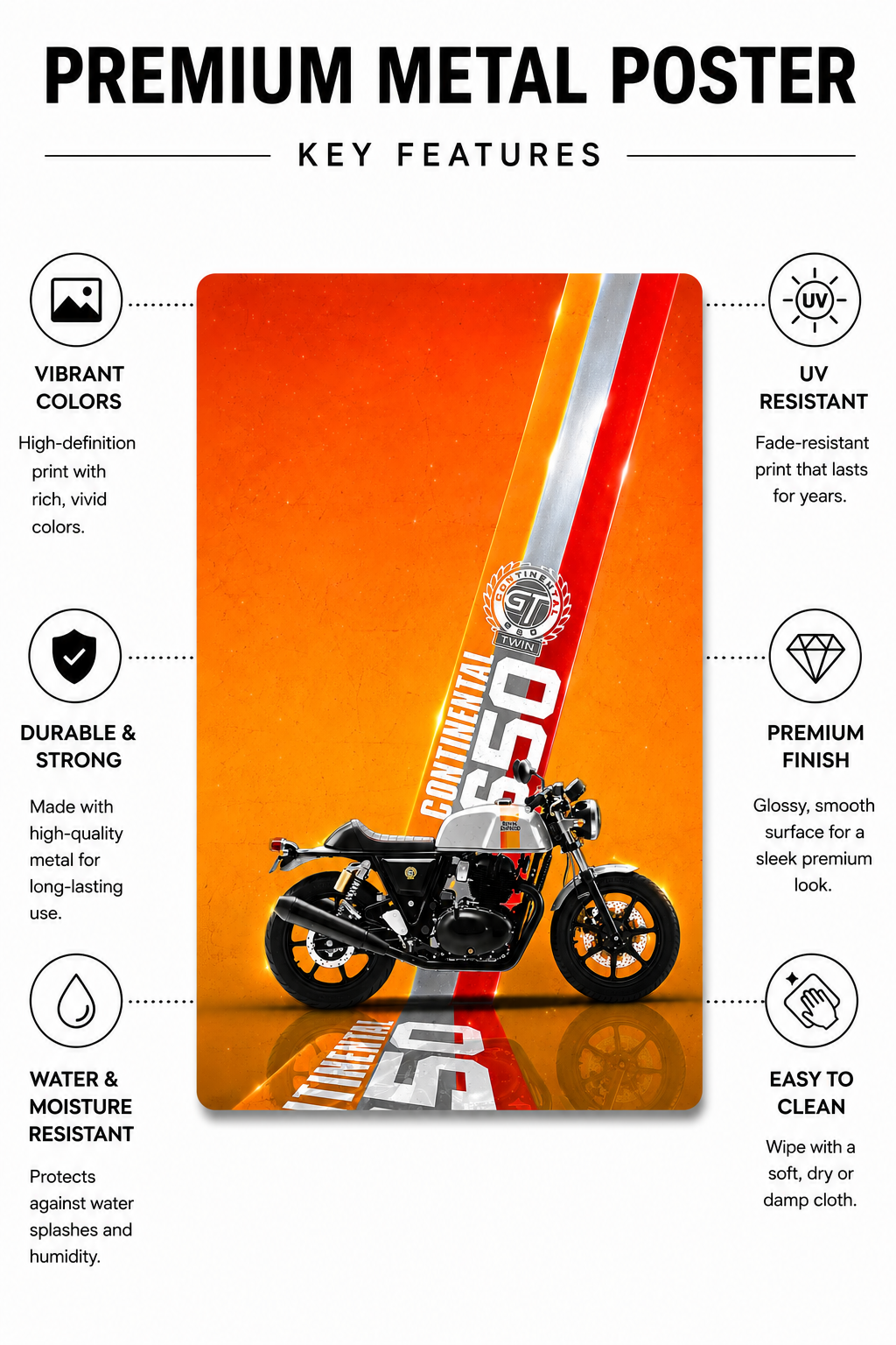 GT650 Metal Poster | Premium Gloss Finish | A4 Portrait