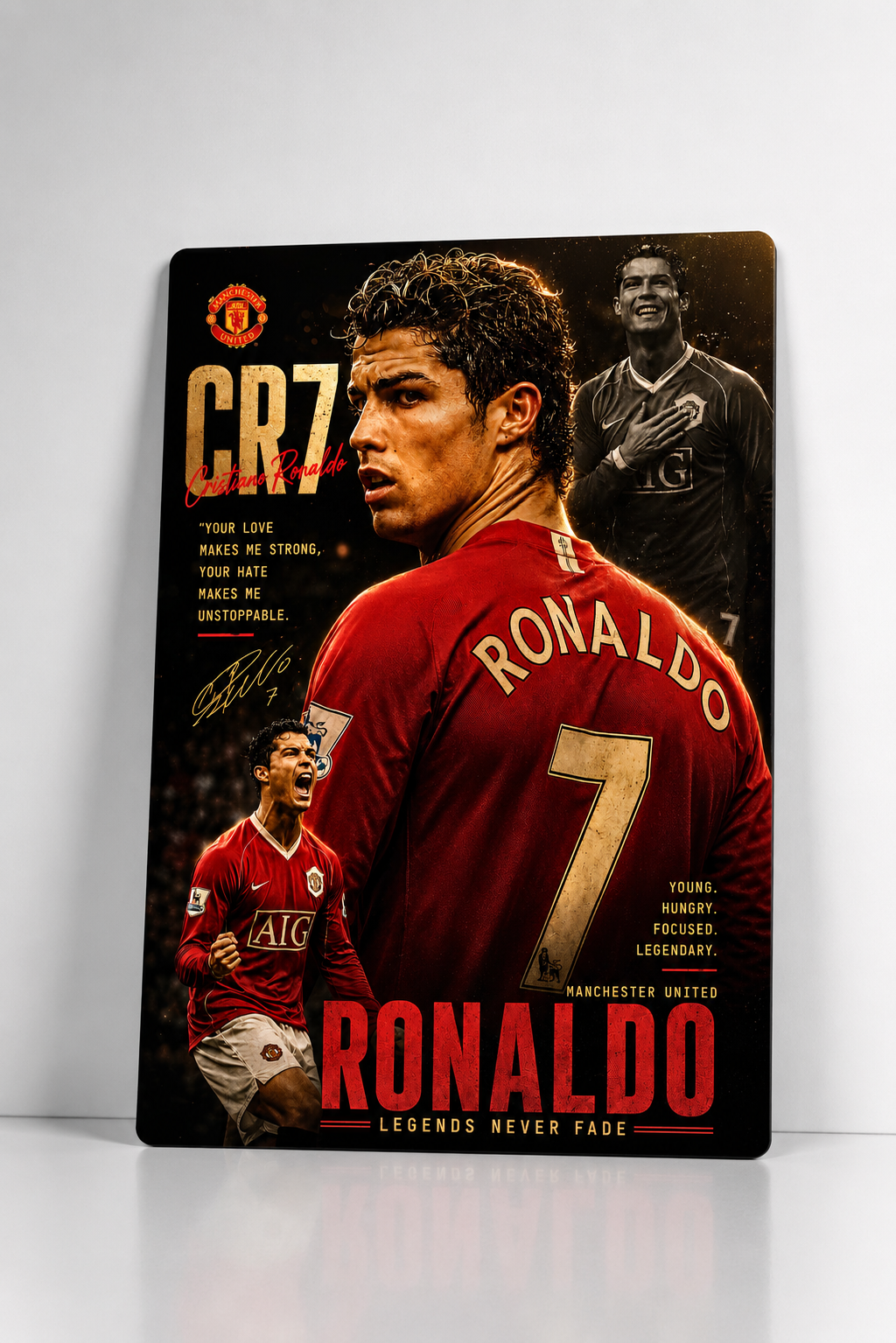 CR7 Metal Poster | Premium Gloss Finish | A4 Portrait