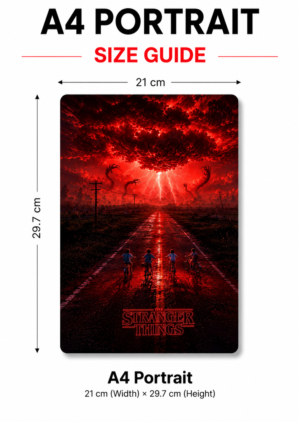 Stranger Things Metal Poster | Premium Gloss Finish | A4 Portrait