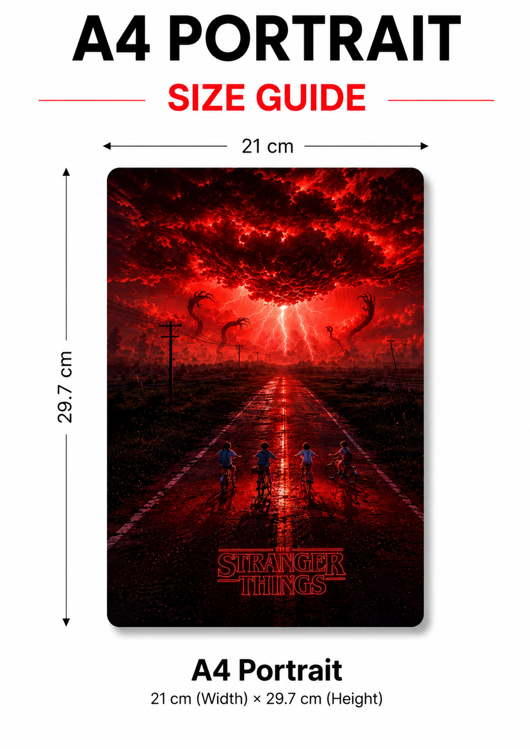 Stranger Things Metal Poster | Premium Gloss Finish | A4 Portrait