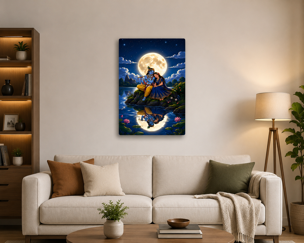 Midinight Moon Metal Poster | Premium Gloss Finish | A4 Portrait