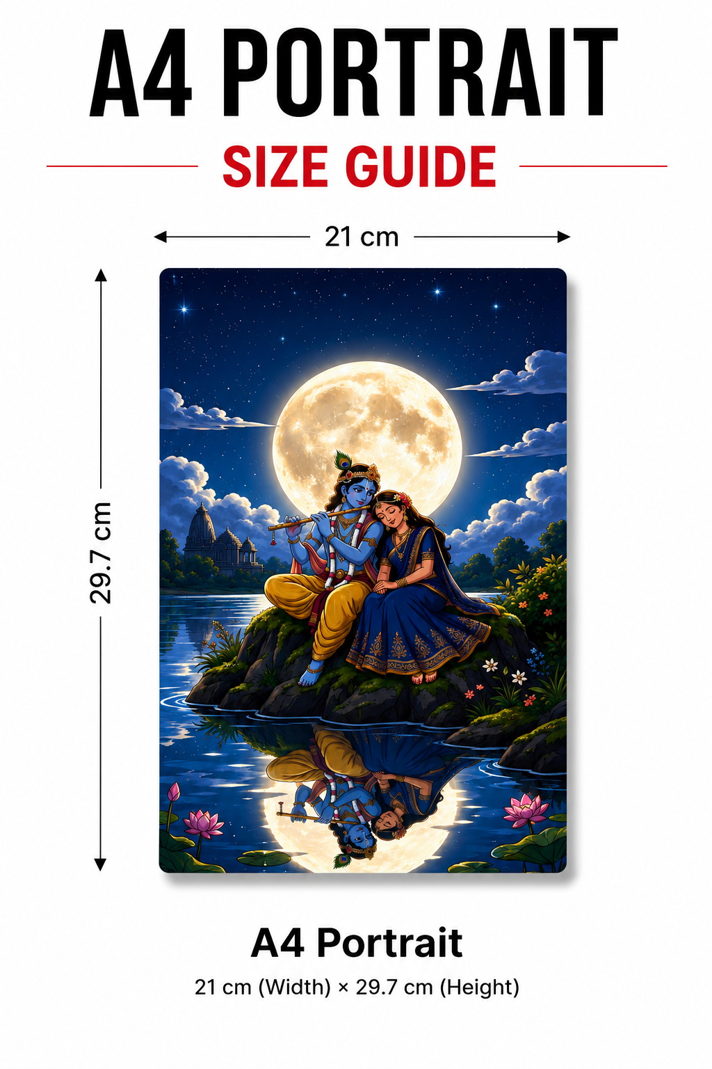 Midinight Moon Metal Poster | Premium Gloss Finish | A4 Portrait