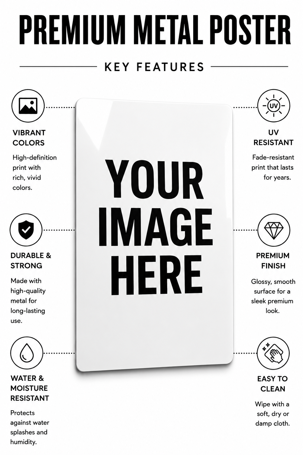 Personalized Metal Poster | Premium Gloss Finish | A4 Portrait