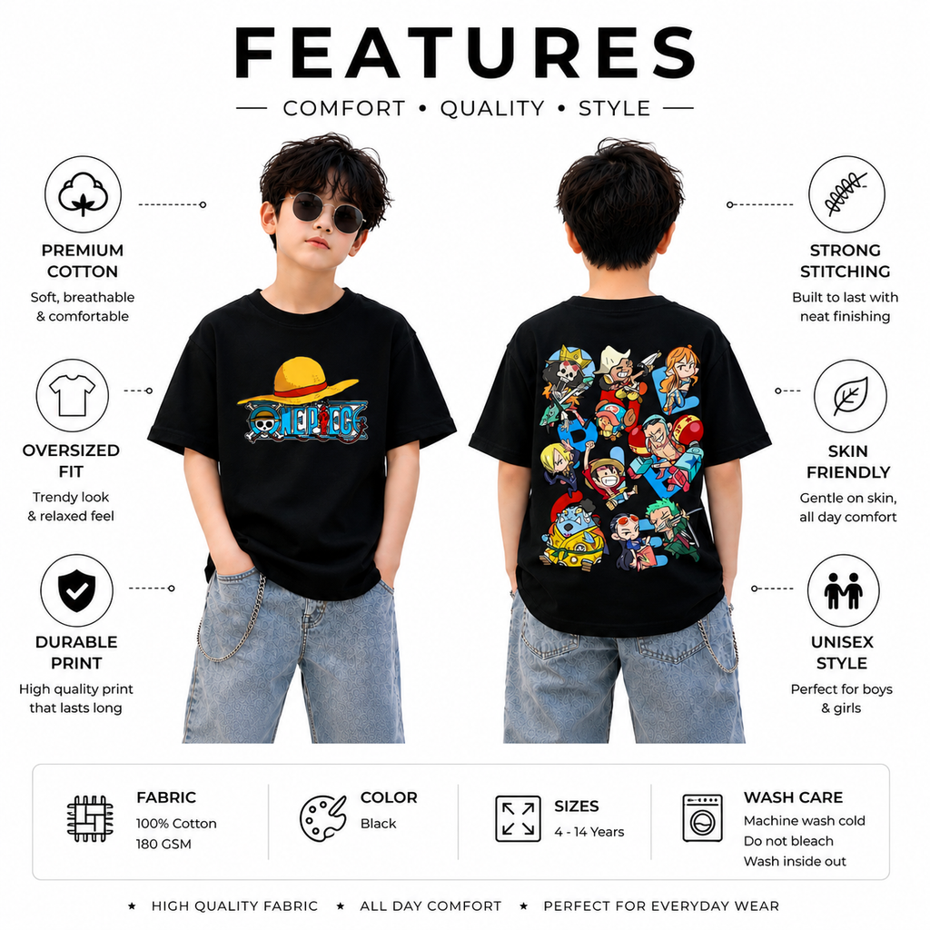 Boys Printed Cotton Round Neck Half Sleeve T-Shirt – Stylish Graphic Design