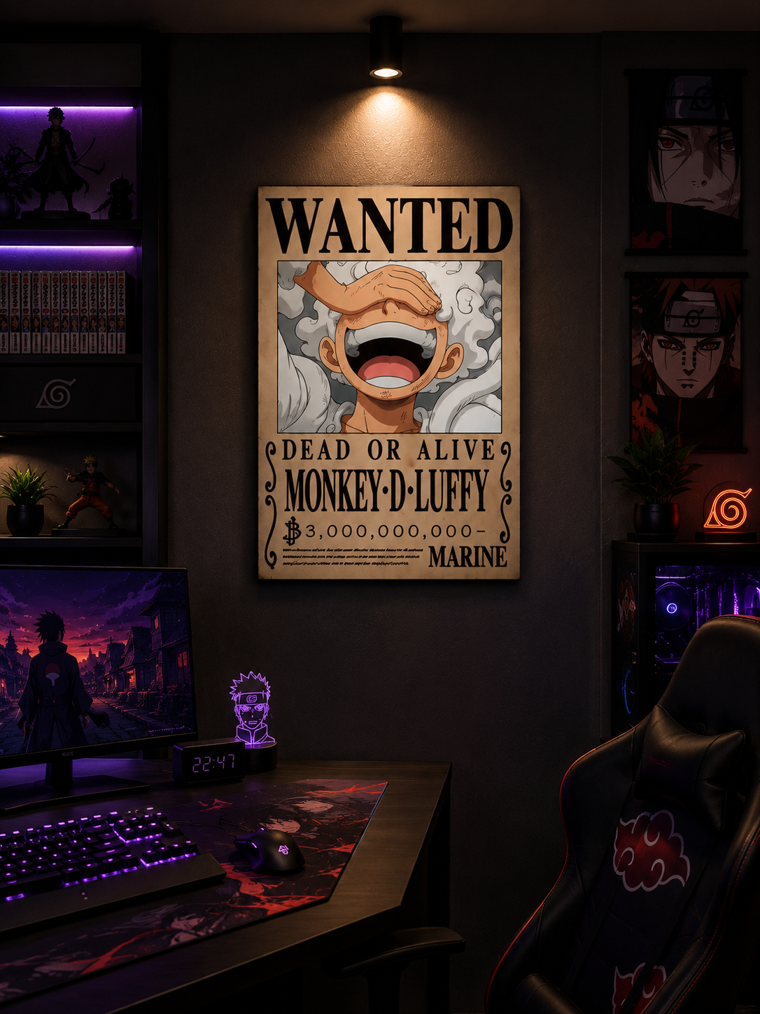 Wanted Luffy Metal Poster | Premium Gloss Finish | A4 Portrait