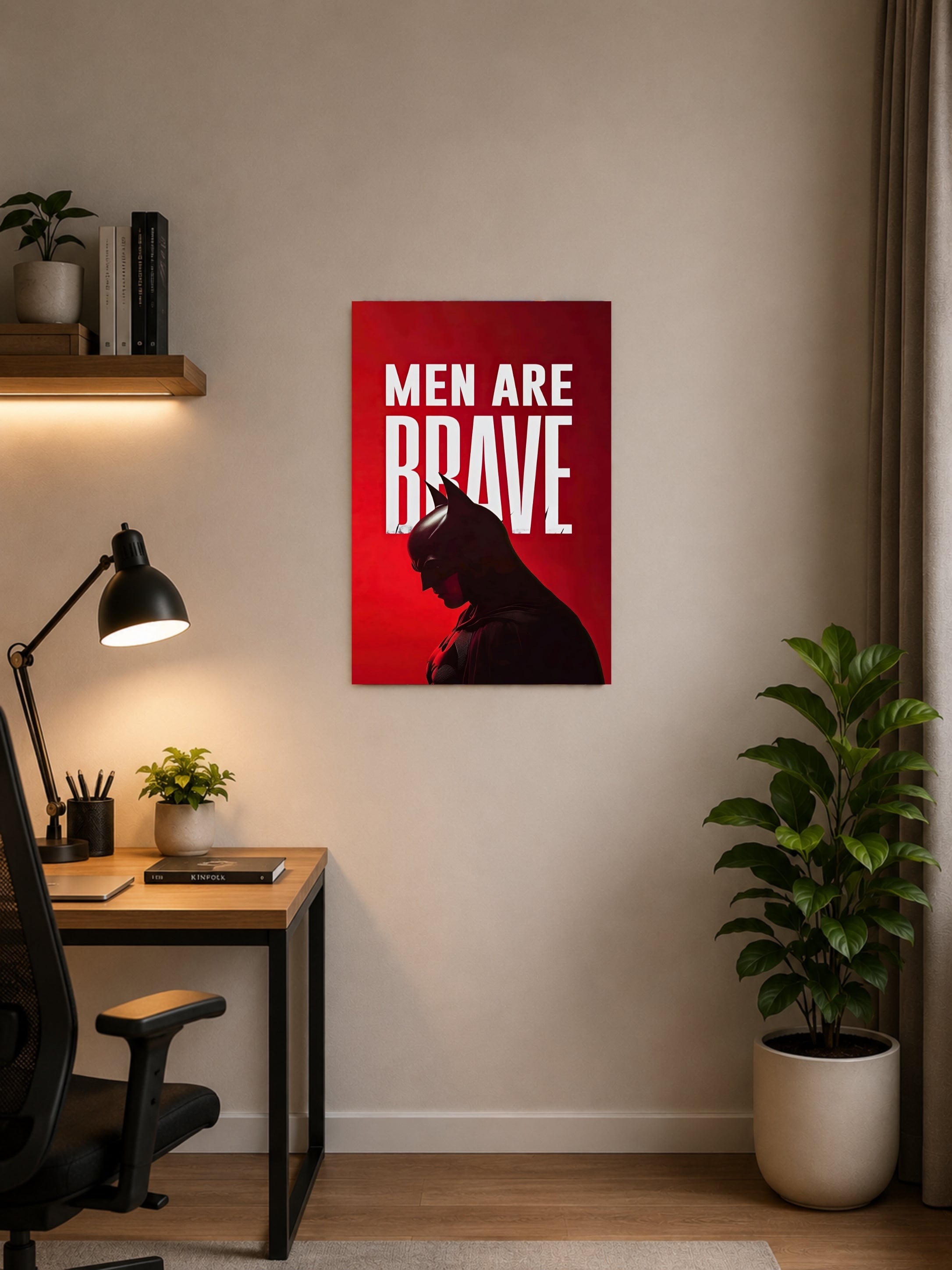 Men Are Brave Metal Poster | Premium Gloss Finish | A4 Portrait