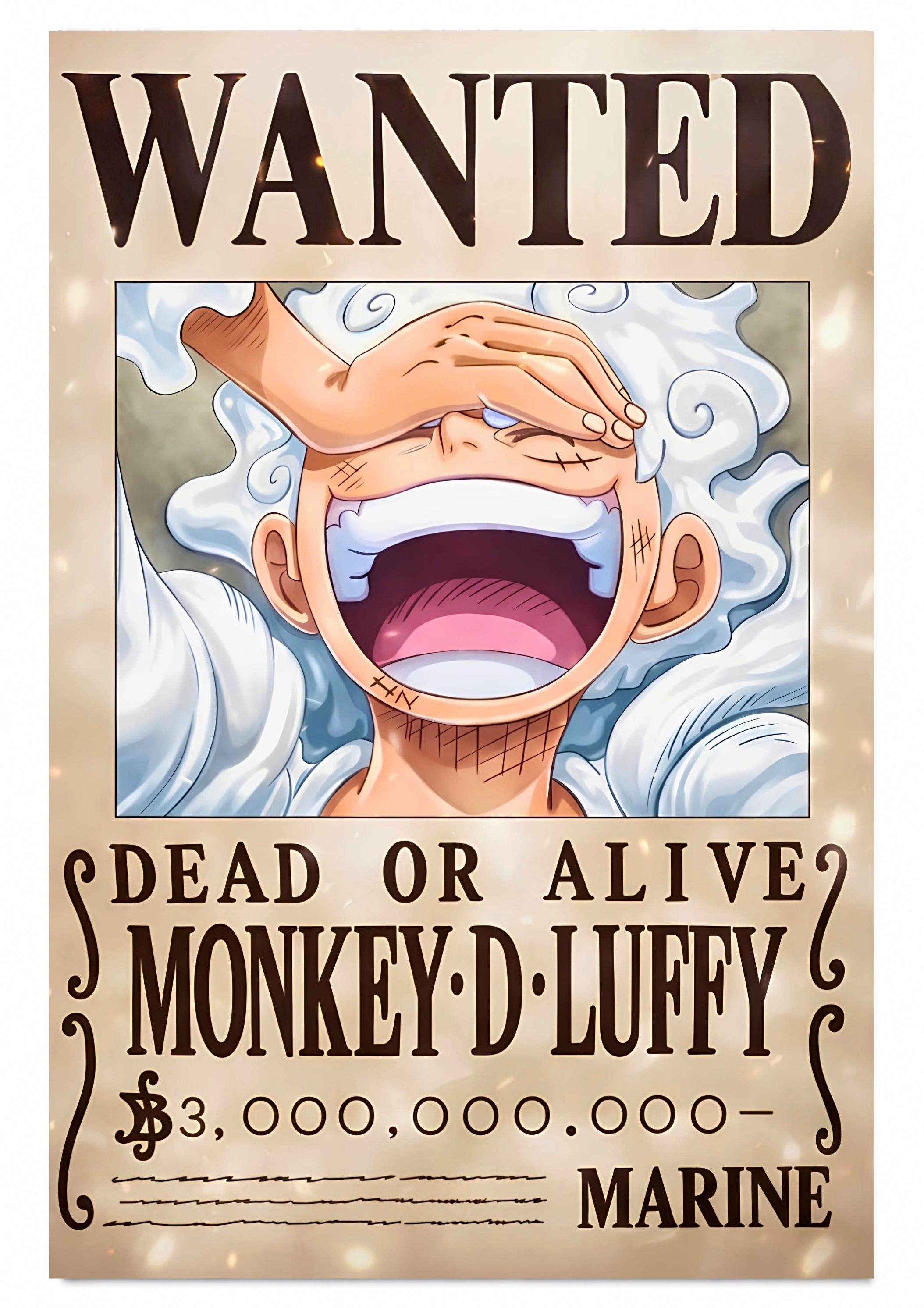 Wanted Luffy Metal Poster | Premium Gloss Finish | A4 Portrait
